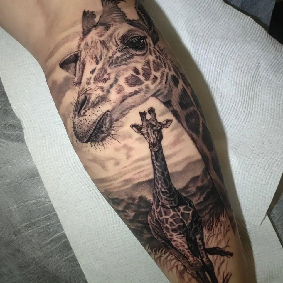 Giraffe tattoo by Lena Art | Post 26754